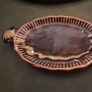Beautiful Amita Soap Dish Trinket Tray Ornate Black Gold NUMBERED ! **READ**
